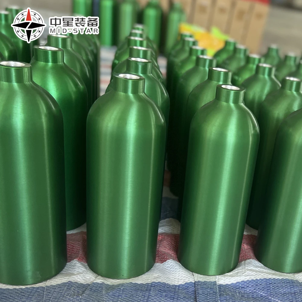 Multipurpose 0.6Lto 8L CE Industrial Specialty Seamless Aluminum Nitrogen Gas Cylinder Professional Supplier