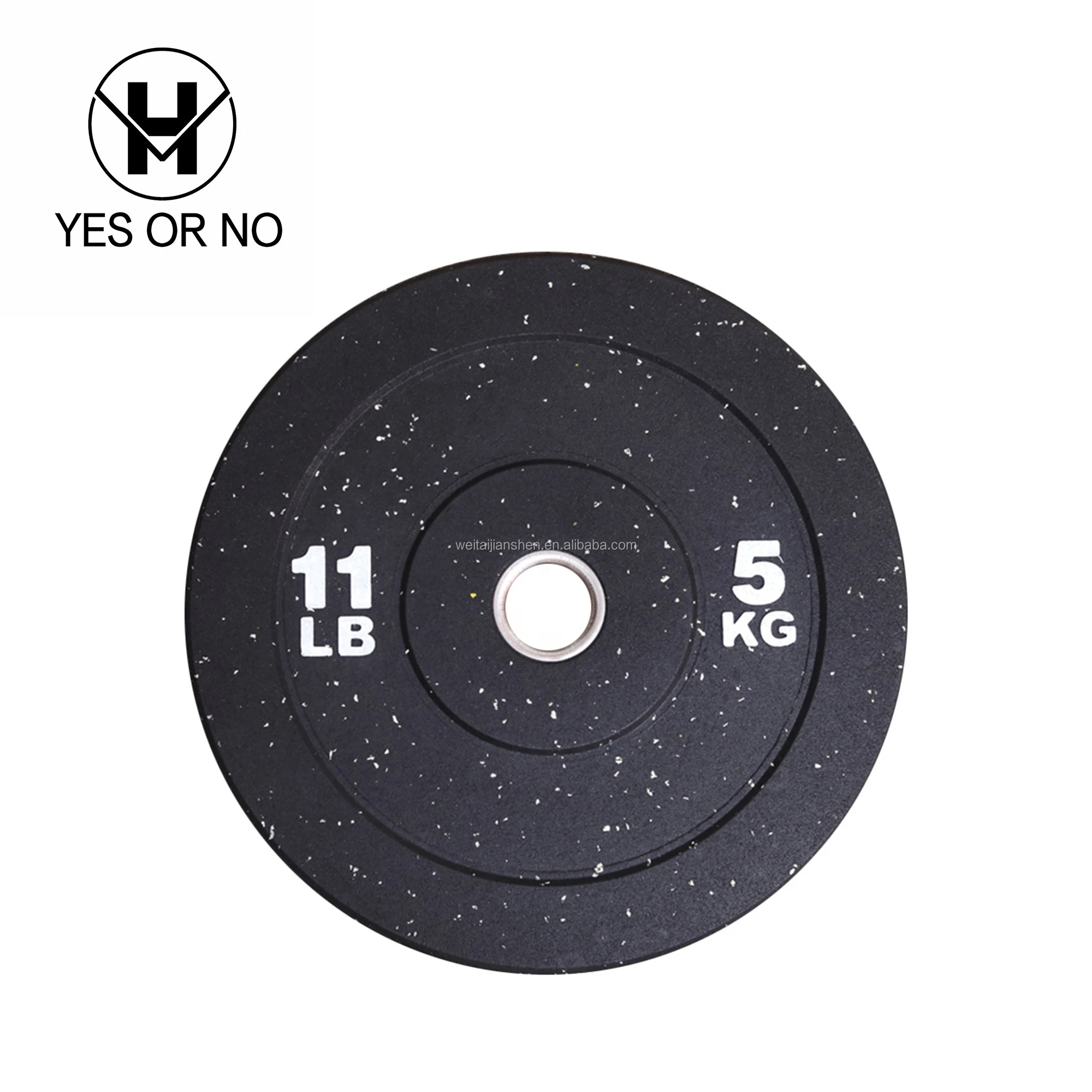 YES OR NO Factory Price Gym Weight Plate Custom Logo 10kg 15kg 20kg 25kg Rubber Buffer Plate