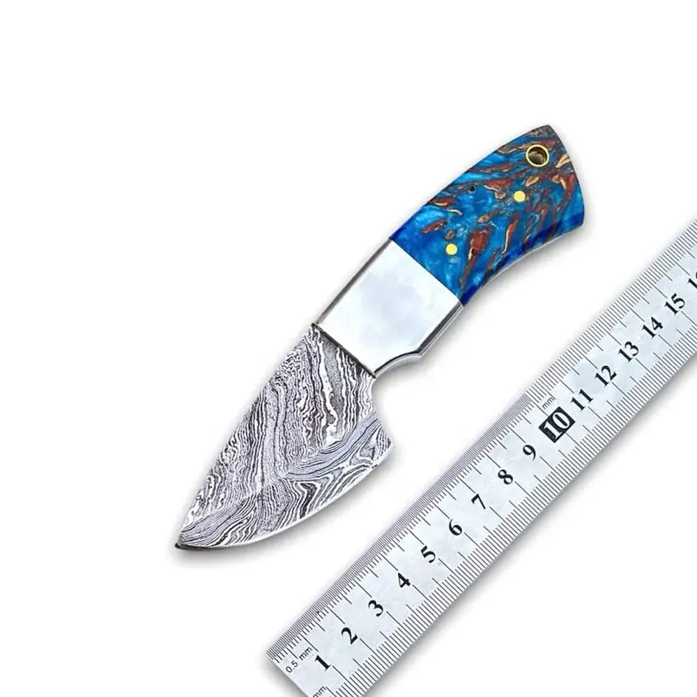 Private Label Handmade Damascus Steel Hunting Knife with Leather Sheath Direct Factory Supply Lightweight Hunting Knives