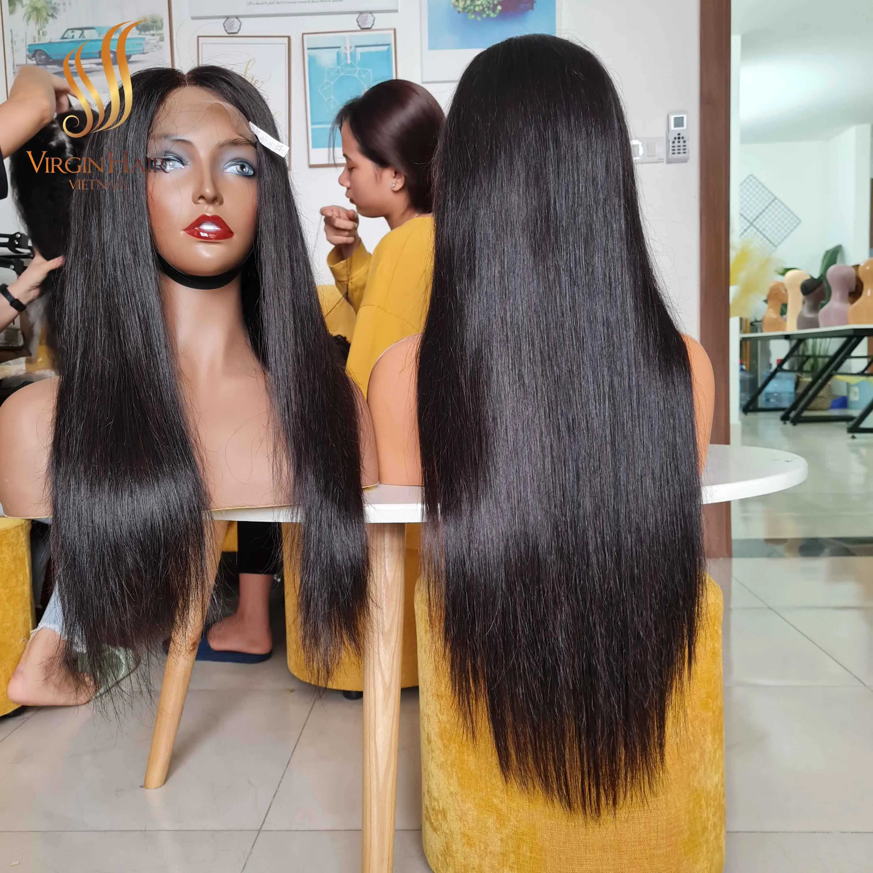 Bone Straight Hair Lace Front Wig Honey Blonde Brown Pre Plucked Vietnamese Remy Hair Lace Frontal Human Hair Wigs For Women