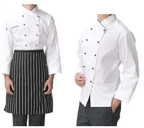 OEM Restaurant Chef Jacket Uniform Pastry Chef Uniforms Receptionist Hotel Maid Staff Clothes Chef Work Coat Poly-Cotton Blend