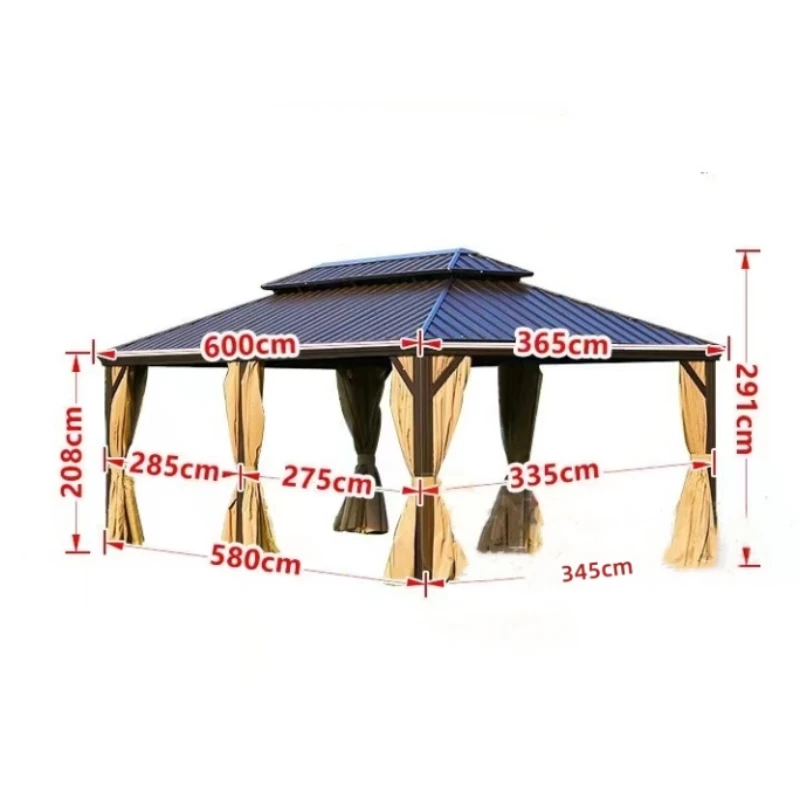 Custom outdoor gazebo canopy metal roof tent aluminum alloy garden pavilion tent