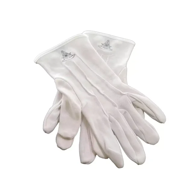 Washable Dry Hands White Glove Outdoor Masonic Regalia Cotton Leather Driving Gloves From Pakistan