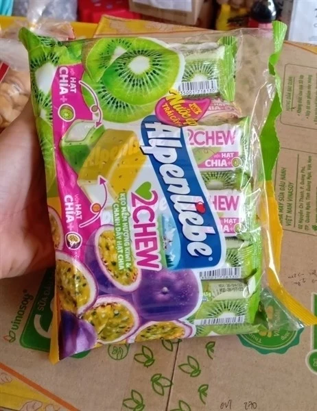 Alpenliebe 2 жевательные конфеты киви, фрукты страсти и семена ЧИА 392 г