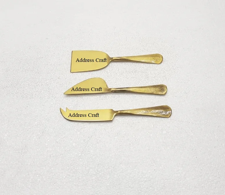 Unique Style Stainless Steel Brown And Blue Color Wood And Resin Handle Butter Knife Cutting Set kitchenware Used New Design