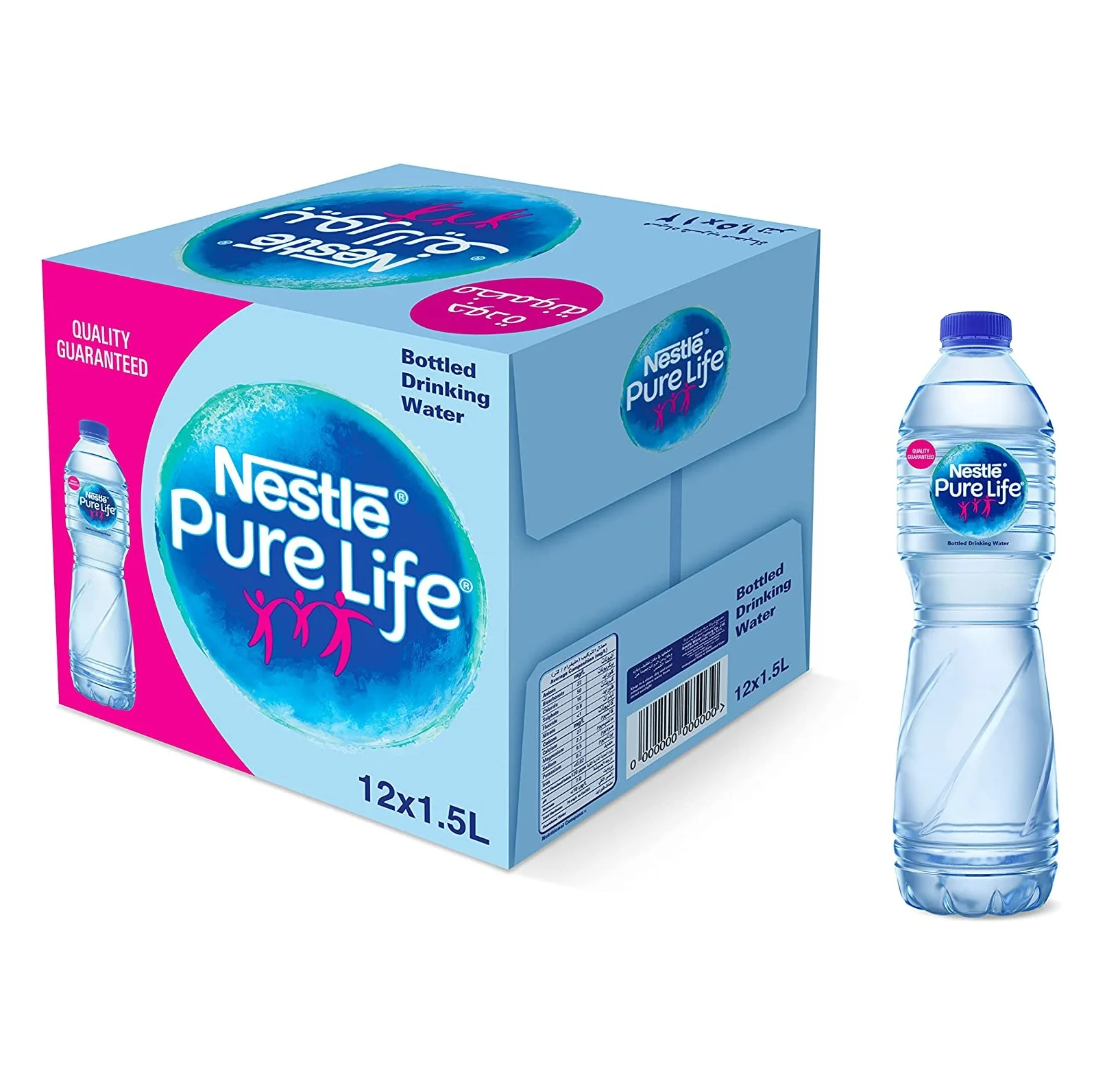 Высококачественная бутылка для питьевой воды Nestle- Pure Life, 12x1,5 Ltr по низкой цене
