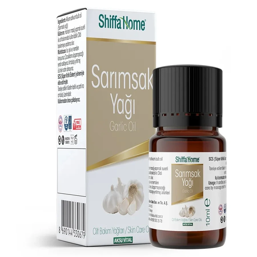 Shiffa Home 10ML Garlic Oil from Turkey Natural Herbal Body Hair Oil Organic Ingredients Best Quality at Price Aksuvital Product