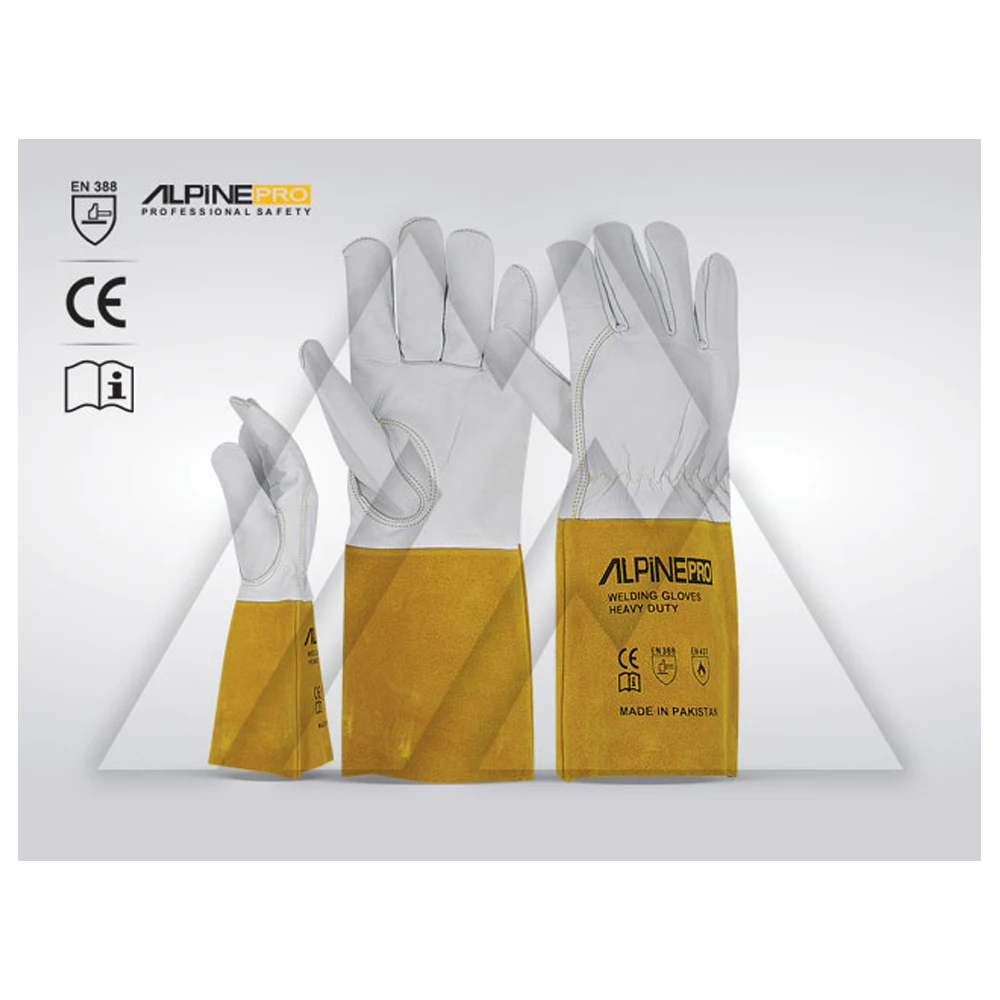 High Quality New Arrival Double Palm Cow Split Red Welding Glove Palmed /Hand Protection Leather Welding Glove