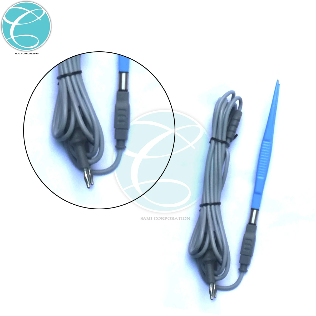 Medical Reusable Silicone Bipolar Forceps Cable/Laparoscopic Instrument Bipolar Coagulation Cable By Sami corporation