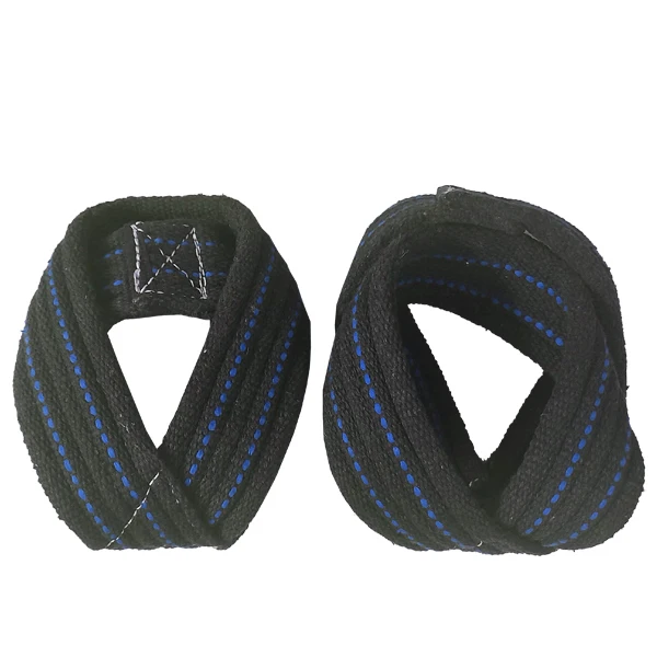 High Quality thick cotton Figure 8 Lifting Straps Wrist Wraps Weight Lifting Deadlifting Workout Straps for Power Lifters