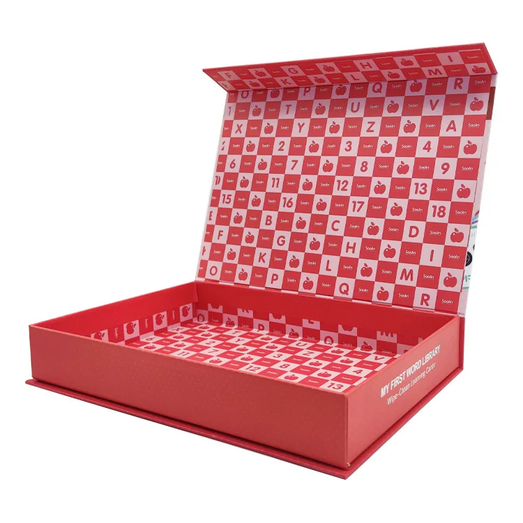 Wholesale Custom Color Printed Paper Low Price Magnetic Closure Kids Toy Playing Cards Book Organizer Box