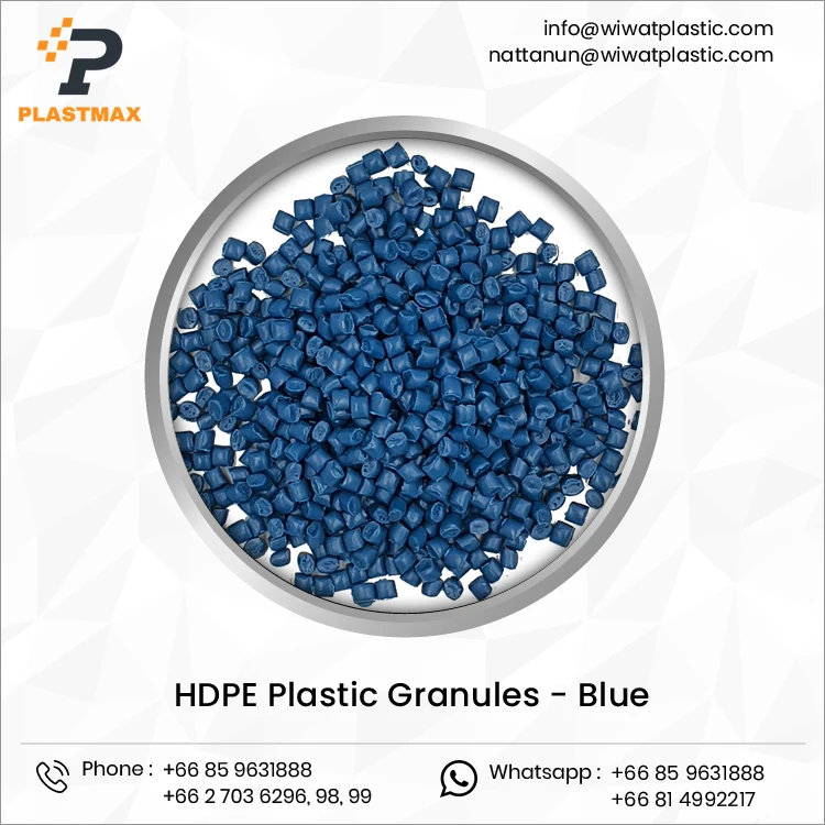 100% Virgin HDPE Blue Color High Density Raw Plastic Granules Resins at Low Market Price
