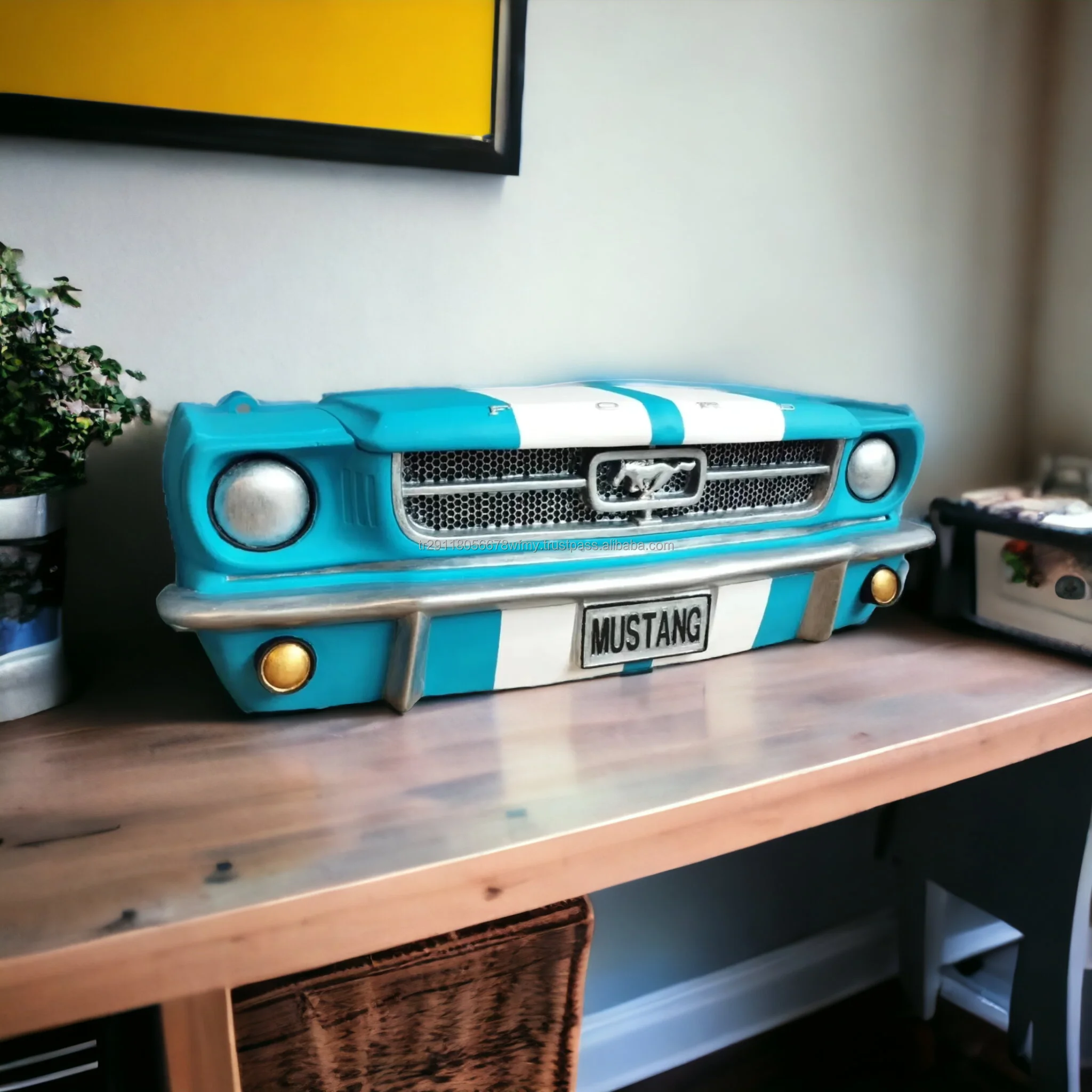 Hot sale Ford Mustang Wall Sculpture 3D Wall Art Car Sculpture Home Office Restaurant Car Gallery Decor Art Objects Shelf Decor