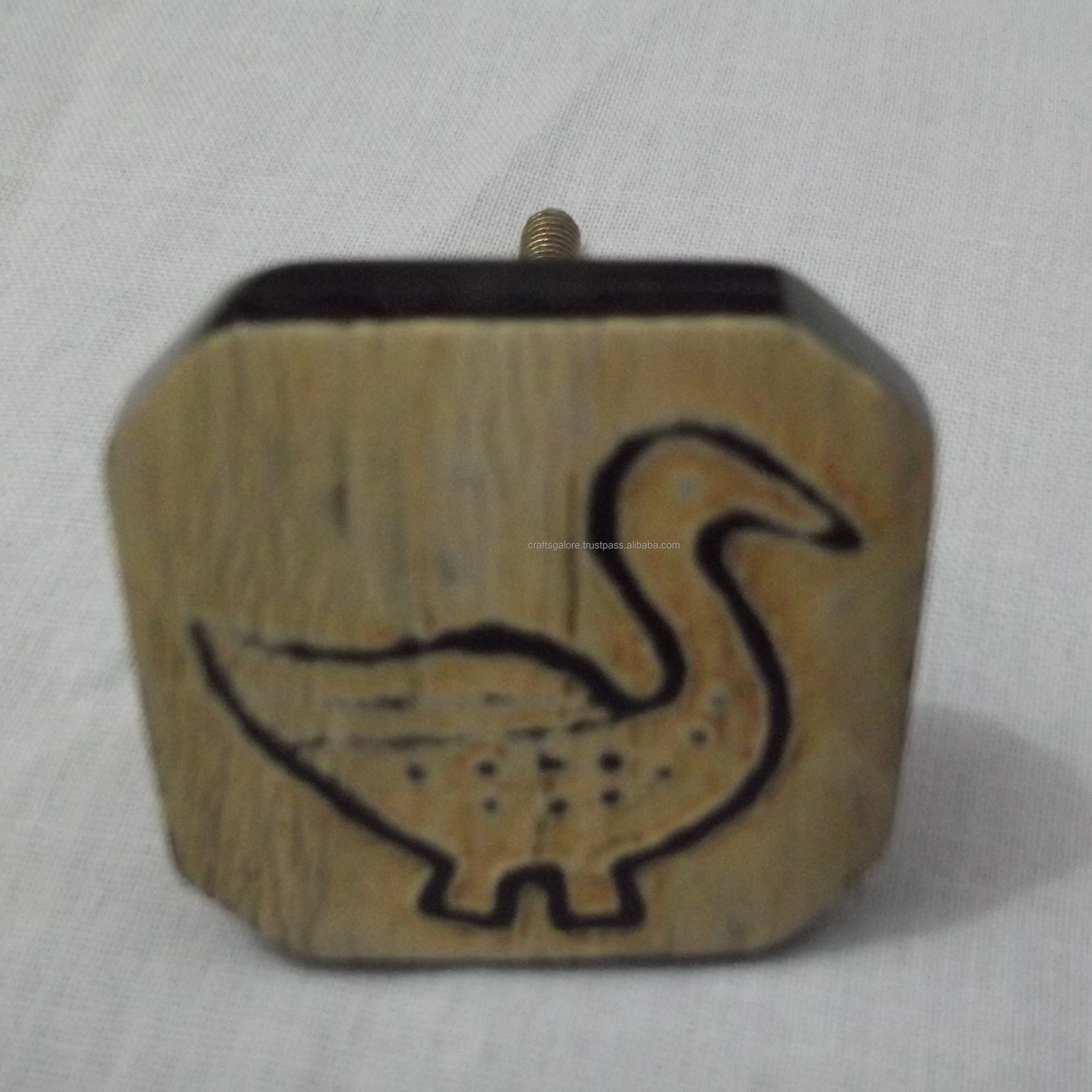 Customizable Duck Knobs for Doors and Drawers Eco Friendly Peacock Knobs Made from Sustainable Wood