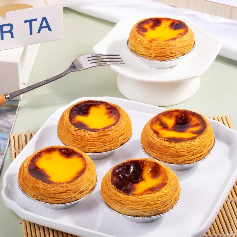 Frozen Pre-made Butter Portuguese Tart crispy pastry for supermarket delicious pastel de nata