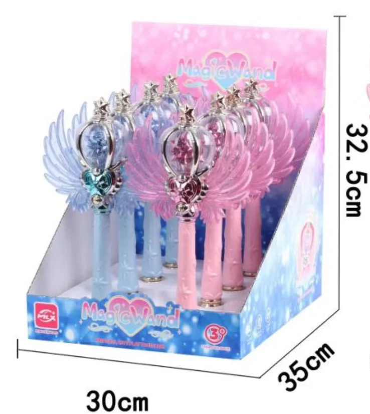 2024 novelties Hot Princess Toys Light Up Magic Wand Fairy Wand with Spinning and Sound for Girls kids Birthday Party Favors