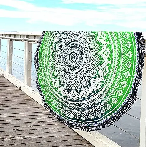 Best Quality Indian Mandala Round Roundie Beach Throw Tapestry Hippy Boho Gypsy Cotton Tablecloth Beach Towel