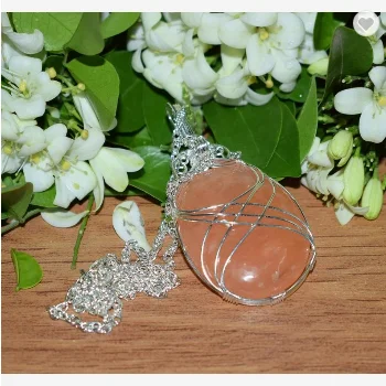 Red Aventurine Silver Wire Wrapped Pendant Round Pendant Jewellery Chakra Gemstone Pendant