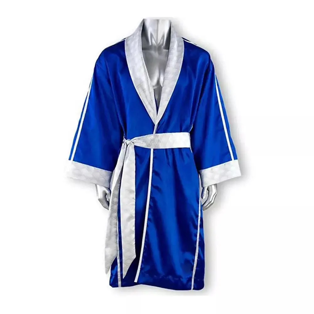 Adult Men Satin Stock Full Length Robe Boxing Costume Robe Cloak with Hood 100% Satin Silk Robe