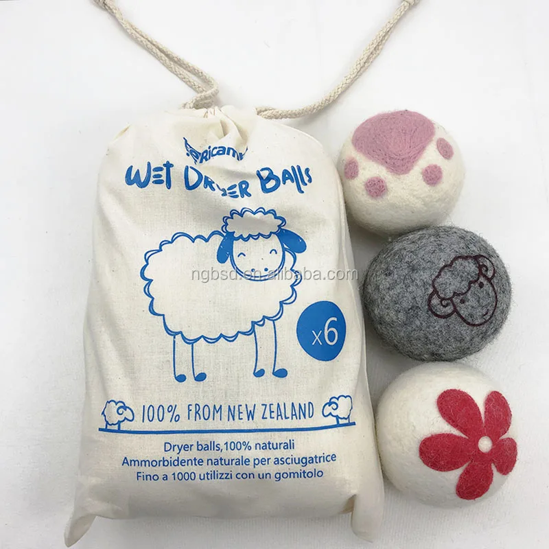 Wholesale 100% Chemical Free New Zealand Natural Wool Dryer Balls XL Washing Machine Dryer Balls Felt Fabric Softener Cleaning