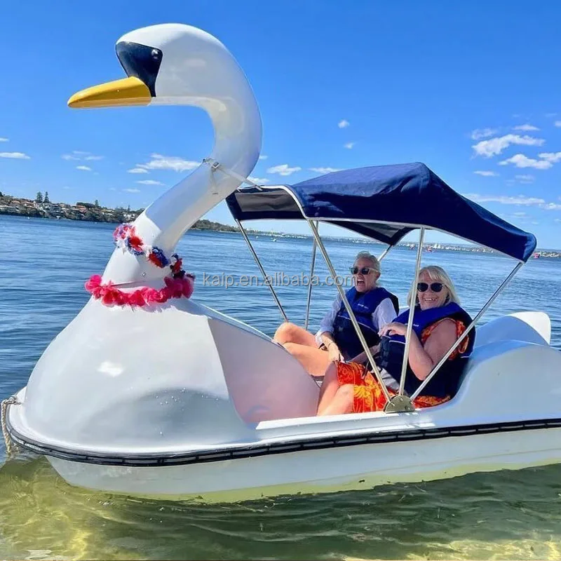 Black Swan big cartoon water pedal boat 2 people driving play lake safety multi color customized commercial boat