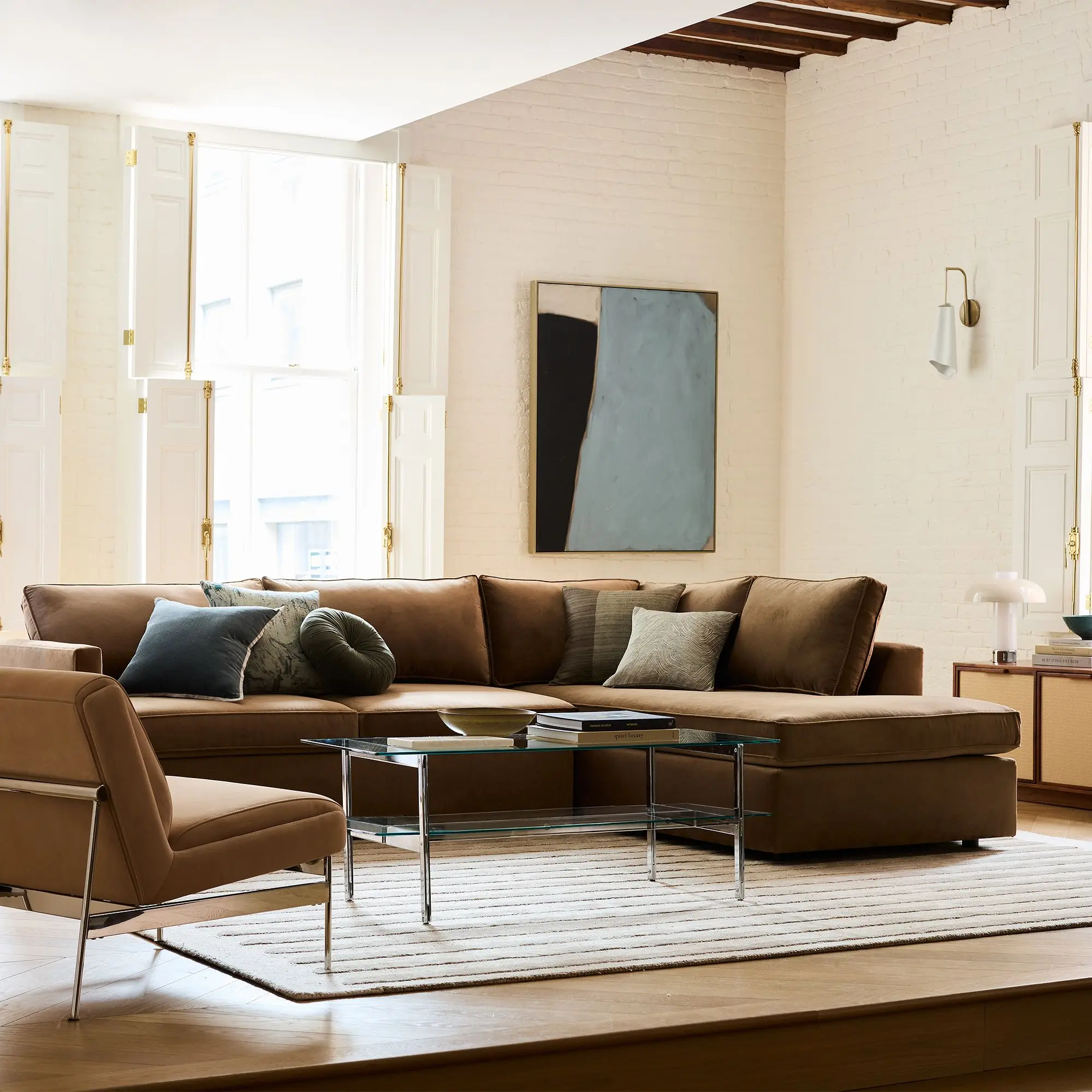 Sturdy and Durable New Zealand Pine Frame Corner Sofa for All Interior Spaces for Living Room