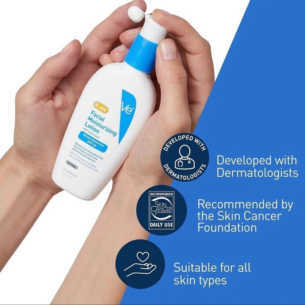 CVE  PM AM Facial Moisturizing Lotion Night Cream with Hyaluronic Acid and Niacinamide 3oz
