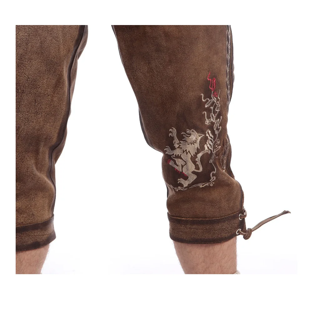 New Bavarian Short Lederhosen Men 100% Suede Leather Traditional Authentic German Outfit Wholesale Men Oktoberfest Costume