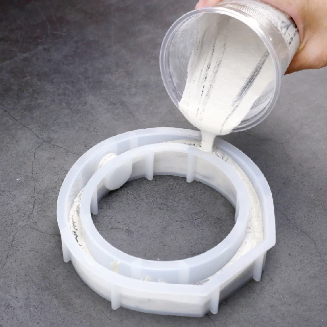 DIY marble effect concrete flower pot cement vase