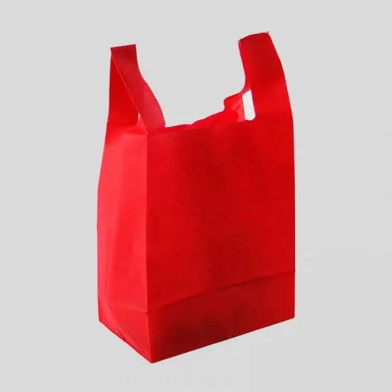 Factory Wholesale Customized Logo and Size Supermarket Shopping Non-Woven T-Shirt Bag Non Woven T Shirt Bags