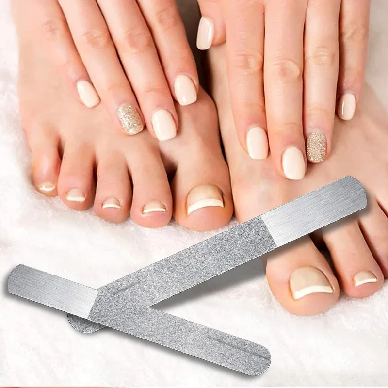 1PC Stainless Steel Nail Files Buffer Sanding Polishing Toenail Grinding Blocks Grind Sand Nail Art Pedicure Manicure tool