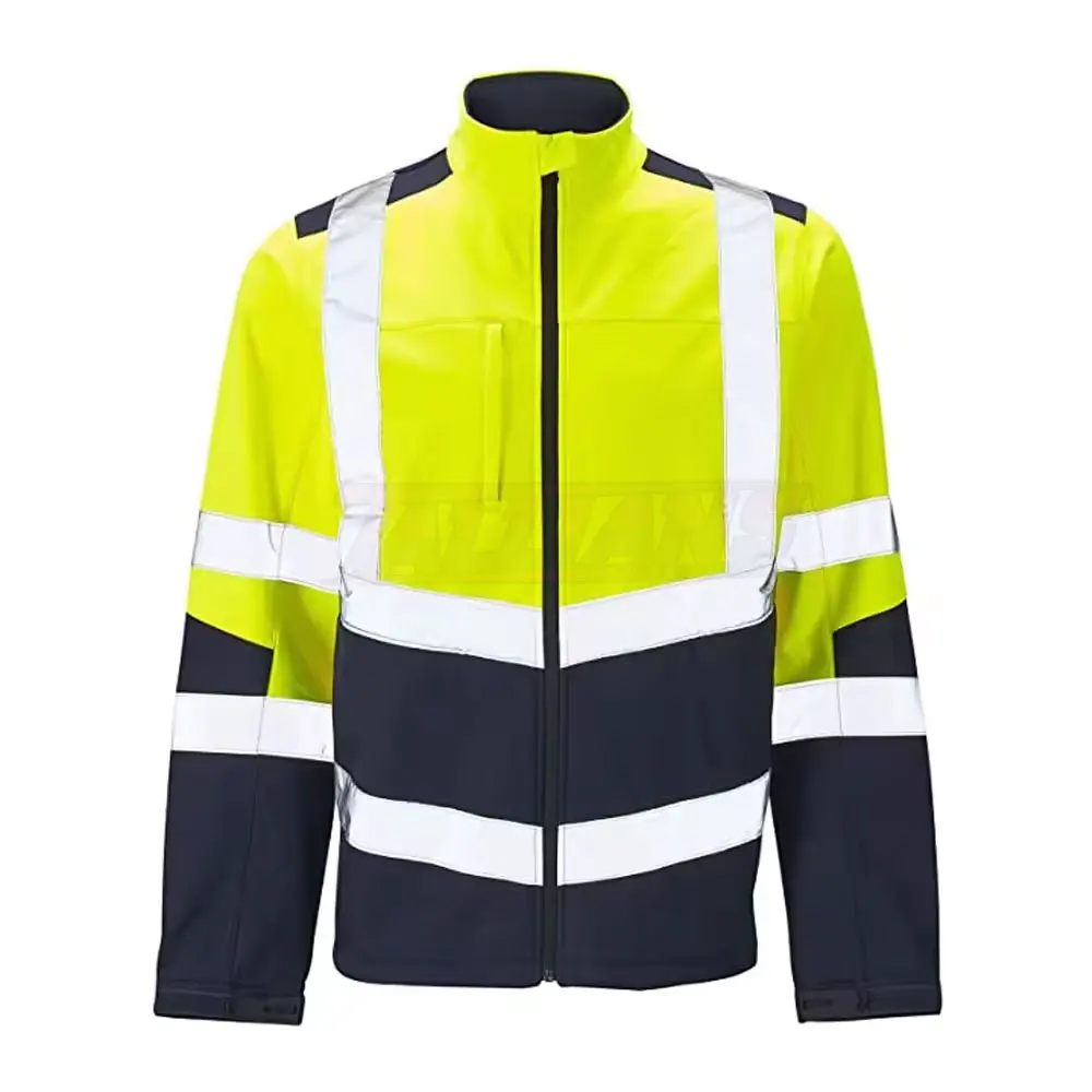 Men Construction Safety Jacket Reflective Windbreaker Coats High Visibility Worker Fireproof Jackets