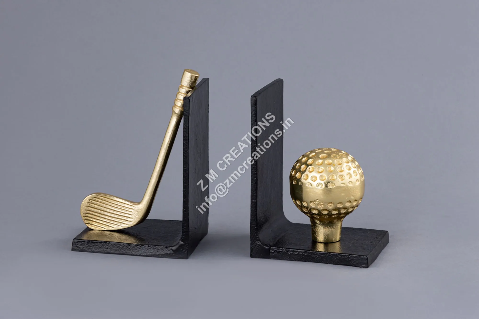 Book Ends Golf Design Metal Heavy Duty Book Divider Decorative Holder Home Office Desk Storage Book Stopper Supports Iron Booken