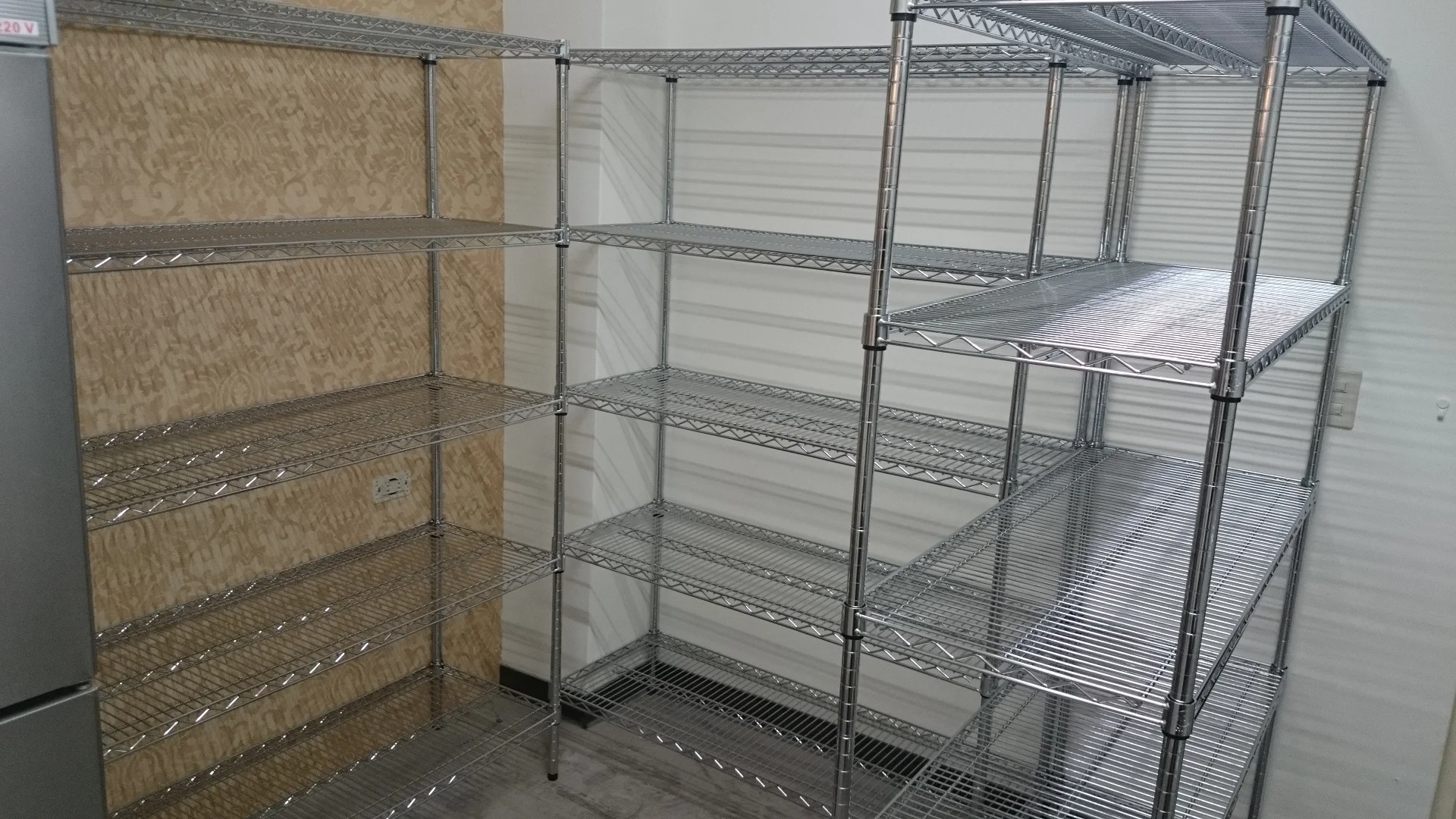 Chrome-Plated Wire Shelving Cart ESD Push Cart Wire Shelf Rack