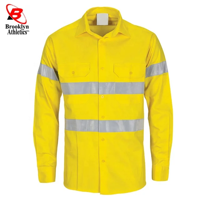 High Visibility working shirts with Reflective Strips for Work Surveyor Construction