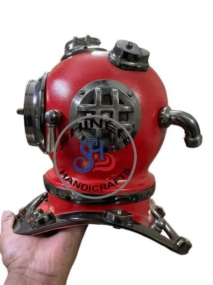 Шлем морской якорь инженер 1921 для дайвинга шлем знак V глубокого твердый Алюминиевый Красный Полированный