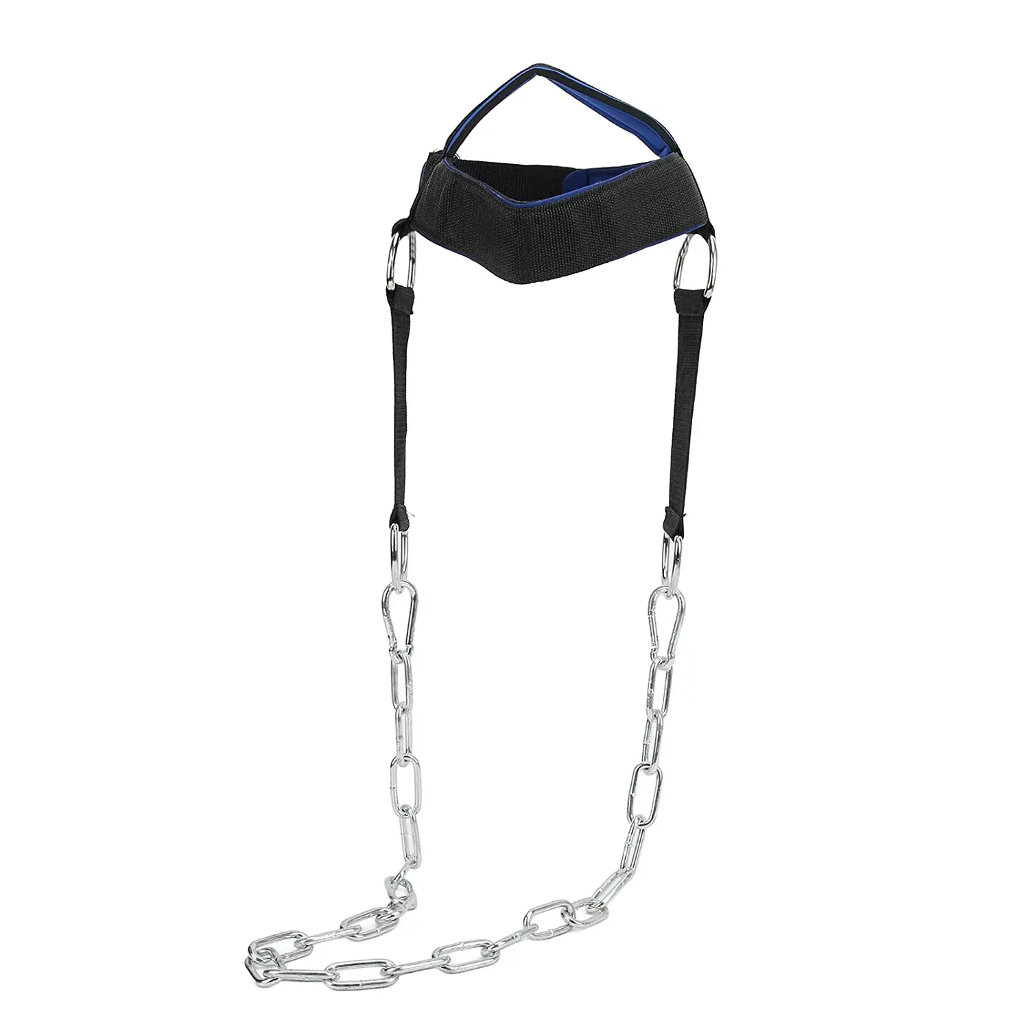 Customized Logo Neck Harness for Weight Lifting Long Steel Chain and Neoprene Padding Neck Trainer to Improve Muscle