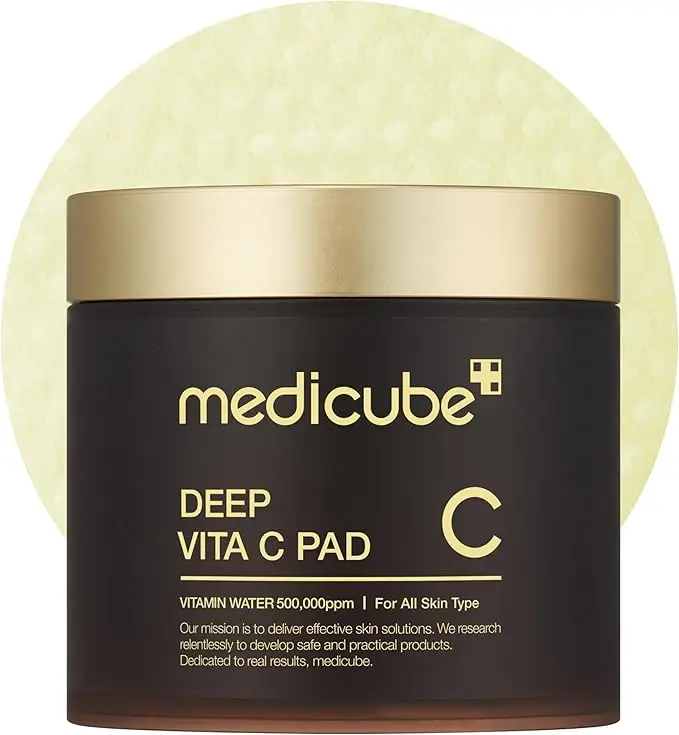Medicube Deep Vita C Facial Pads-Wiping Care for Dark Spots & Pigmentation Concerned Areas-500,000PPM of Vitamin Water 70 Sheets