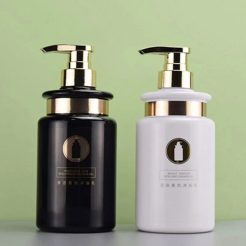 Ready Stock 300ML 500ML Refillable Shampoo Bottle Container PET Plastic Luxury Pump Shampoo and Conditioner Bottle Wholesale