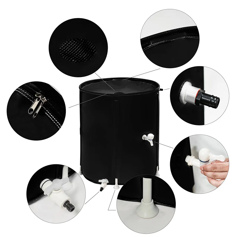100Gallon Anti-Collapse Collapsible Rainwater Collection System,Portable Water Storage Tank,Garden Water Catcher