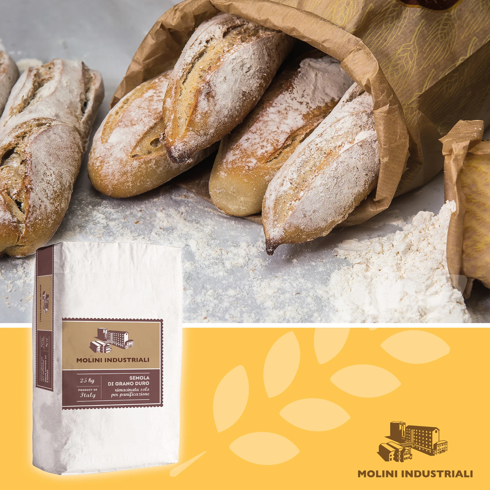 TOP QUALITY REMILLED DURUM WHEAT ITALIAN SEMOLINA PROFESSIONAL FLOUR FOR FRESH PASTA AND BREAD - 25KG