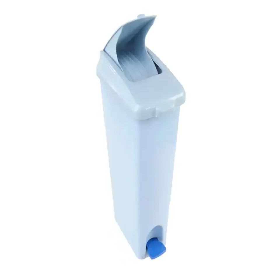 Customized 18-Liters Rectangular PP Lady Sanitary Bin with Foot Pedal Blue or Grey for Kitchen Waste Competitive Price