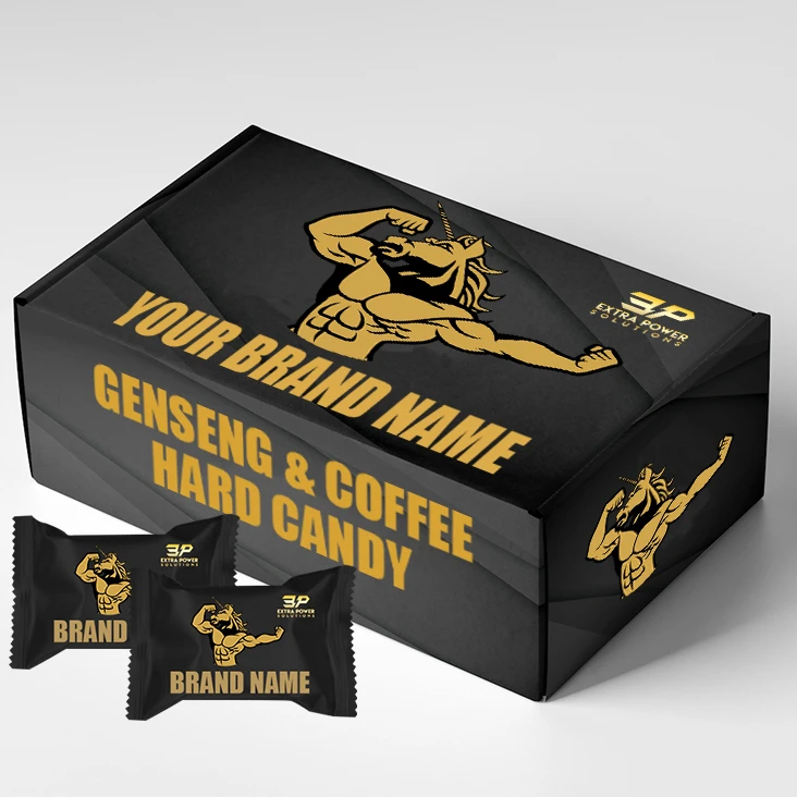 Private Label Premium Hot Sale Product Herbal Formula Ginseng Coffee X Power Hard Candy EPSSL08