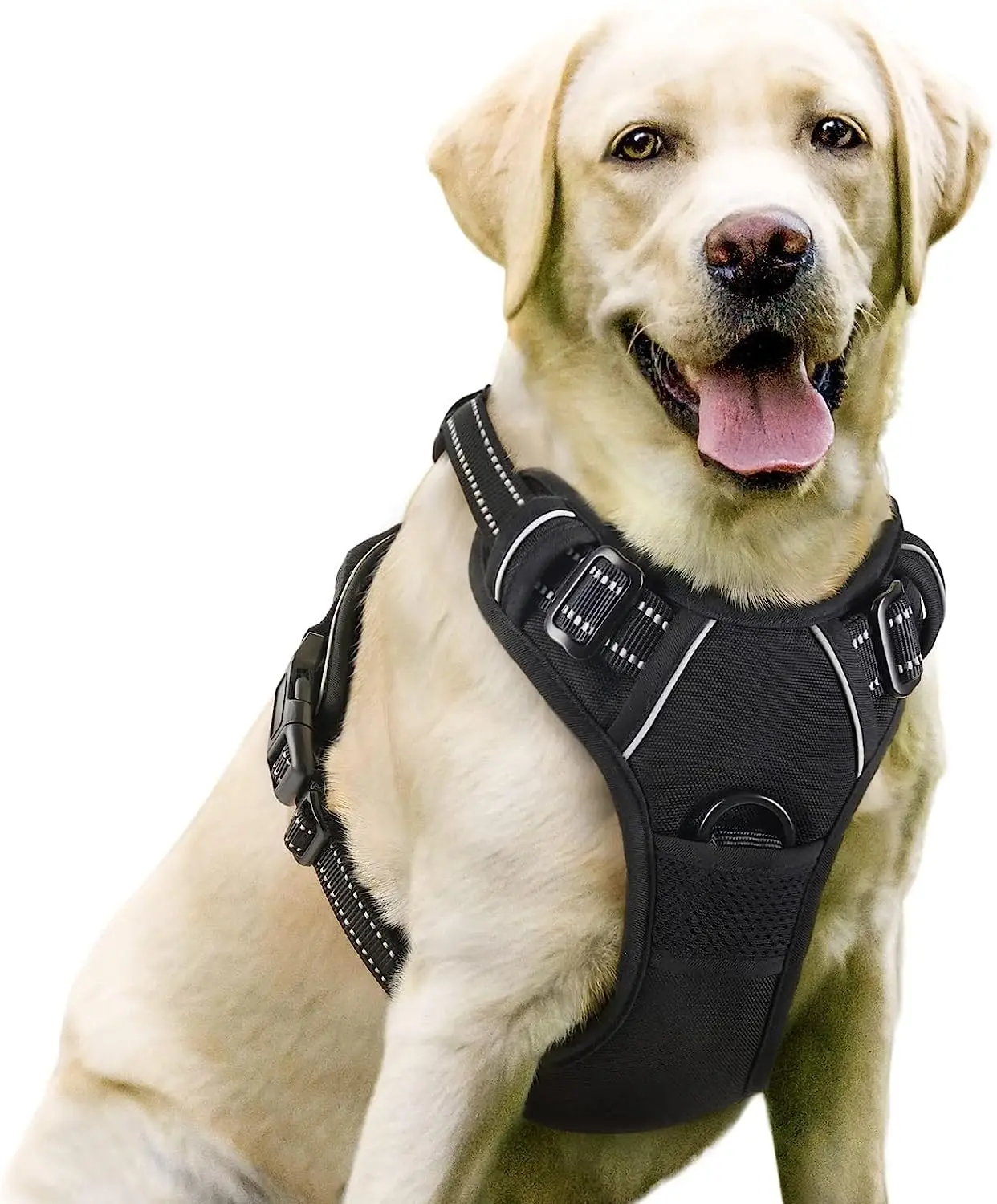 Tactical Dog Harness Vest Reflective Stripe Oxford Cloth Waterproof With Magic Tape Chest Strap Medium and Large Dog Coat