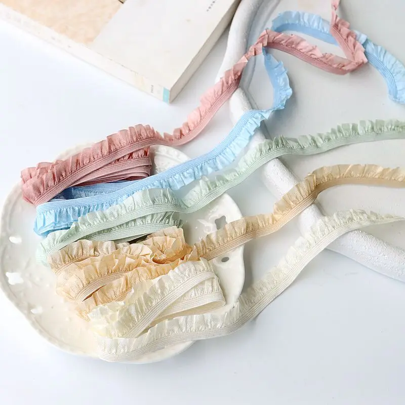 High quality custom ruffle ruffle stretch lace lace Elastic band doll lace material