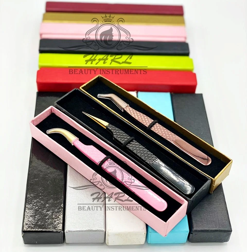 cardboard Box Packaging for eyelash tweezers eyelash extension tweezers Customized Logo Top Selling Tweezer box for 1 piece