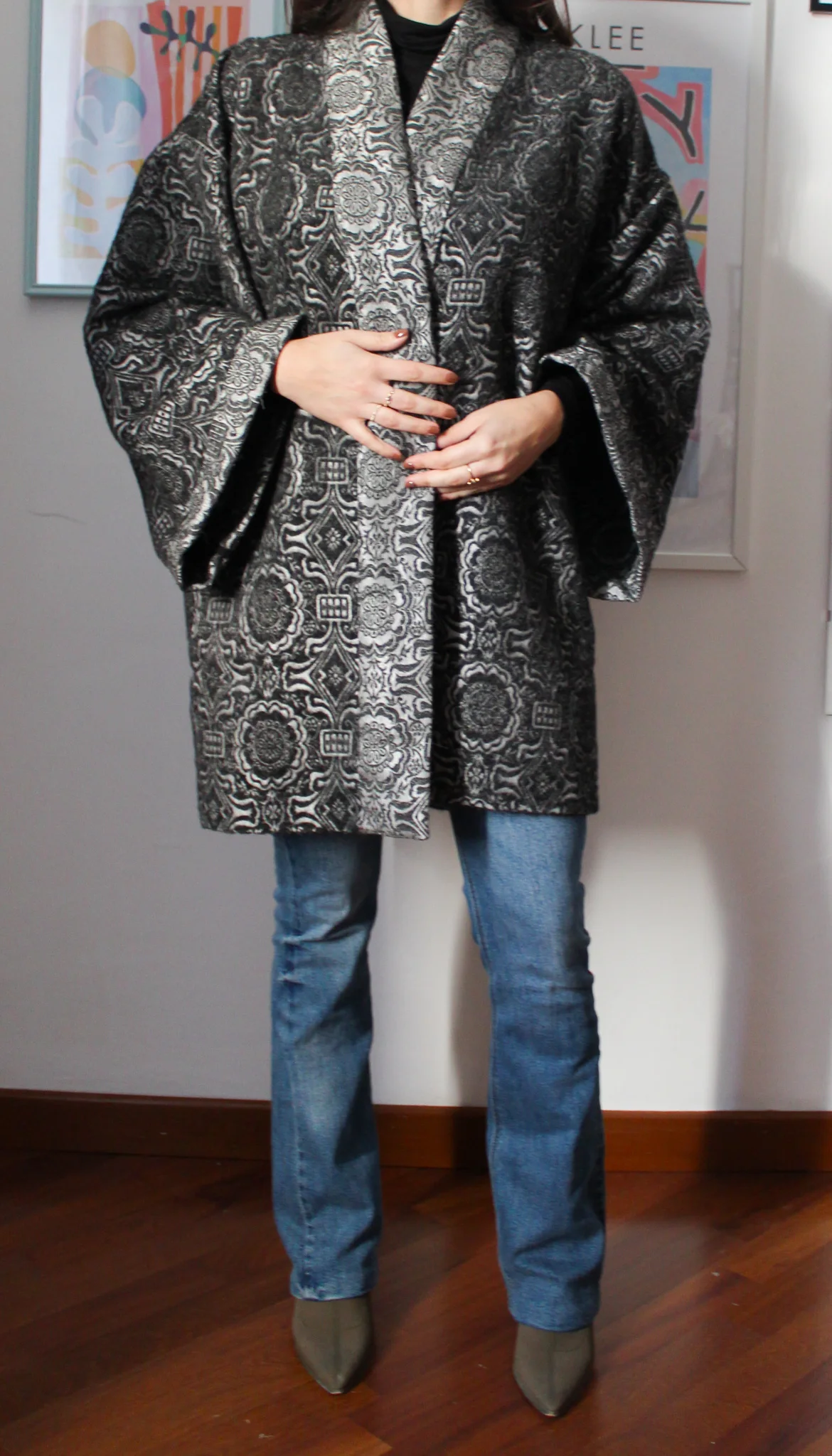 High Quality Made in Italy Woman Jacket Casual Short Cotton Kimono Style Wool Long Sleeves All Sizes