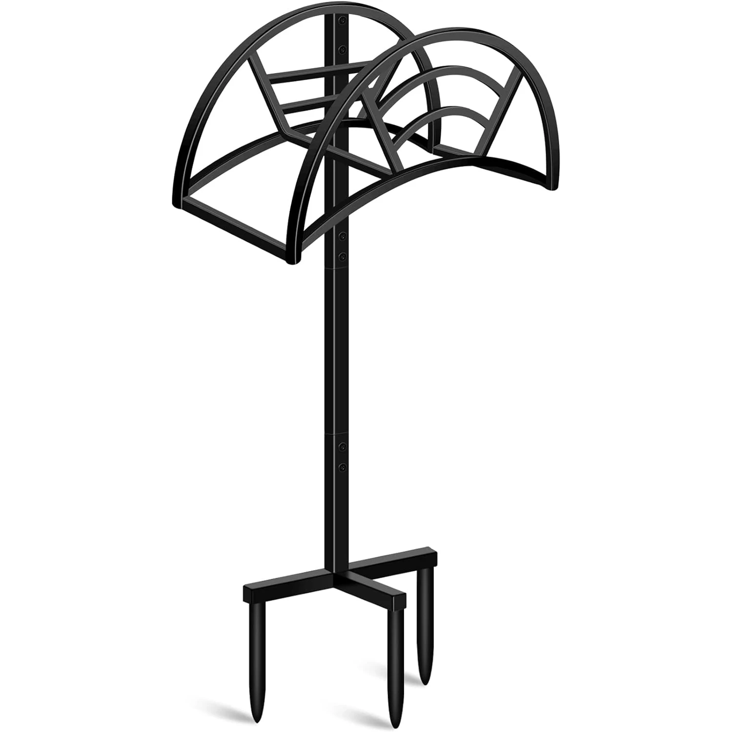 Best Quality Handmade Water Hose Holder & Stand Organizer Black with Prong Base for Lawn/Yard/Garden