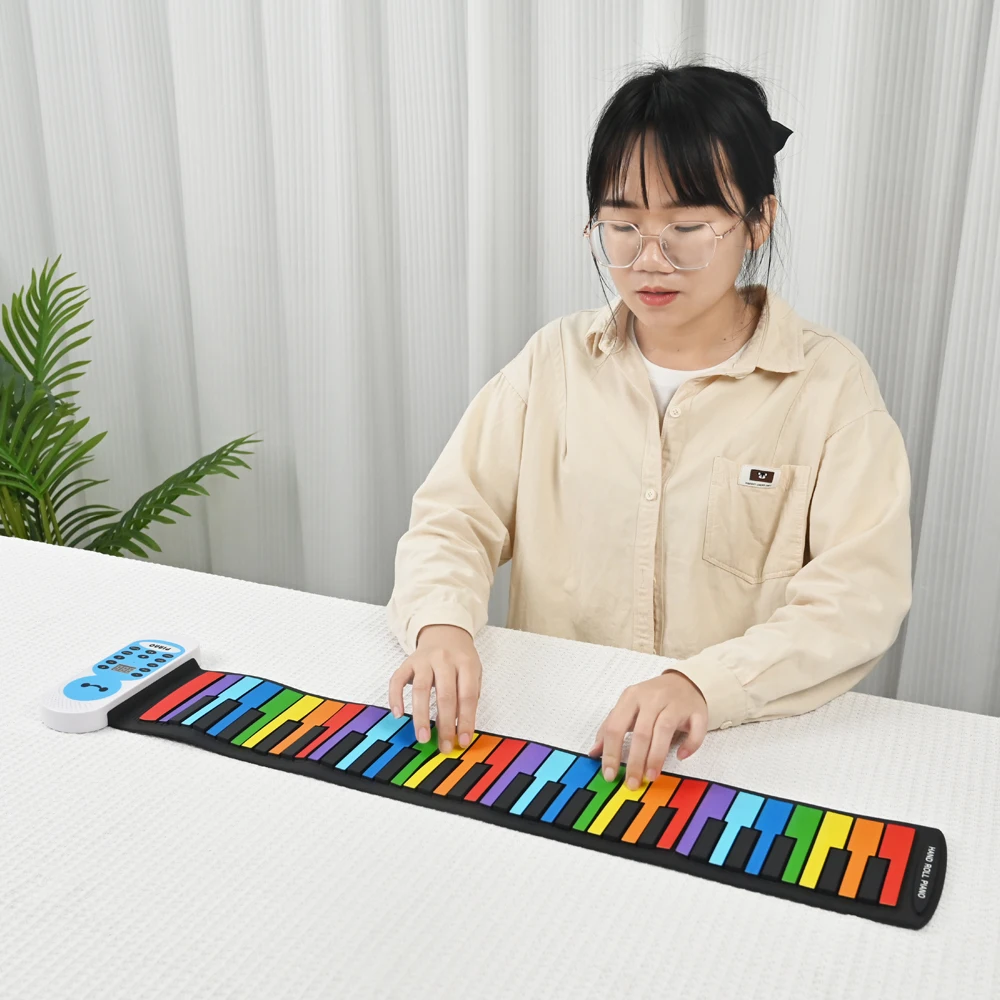 Маленькая клавиатура пианино для музыкального обучения цифровые музыкальные инструменты рулонное фортепиано с 49 клавишами