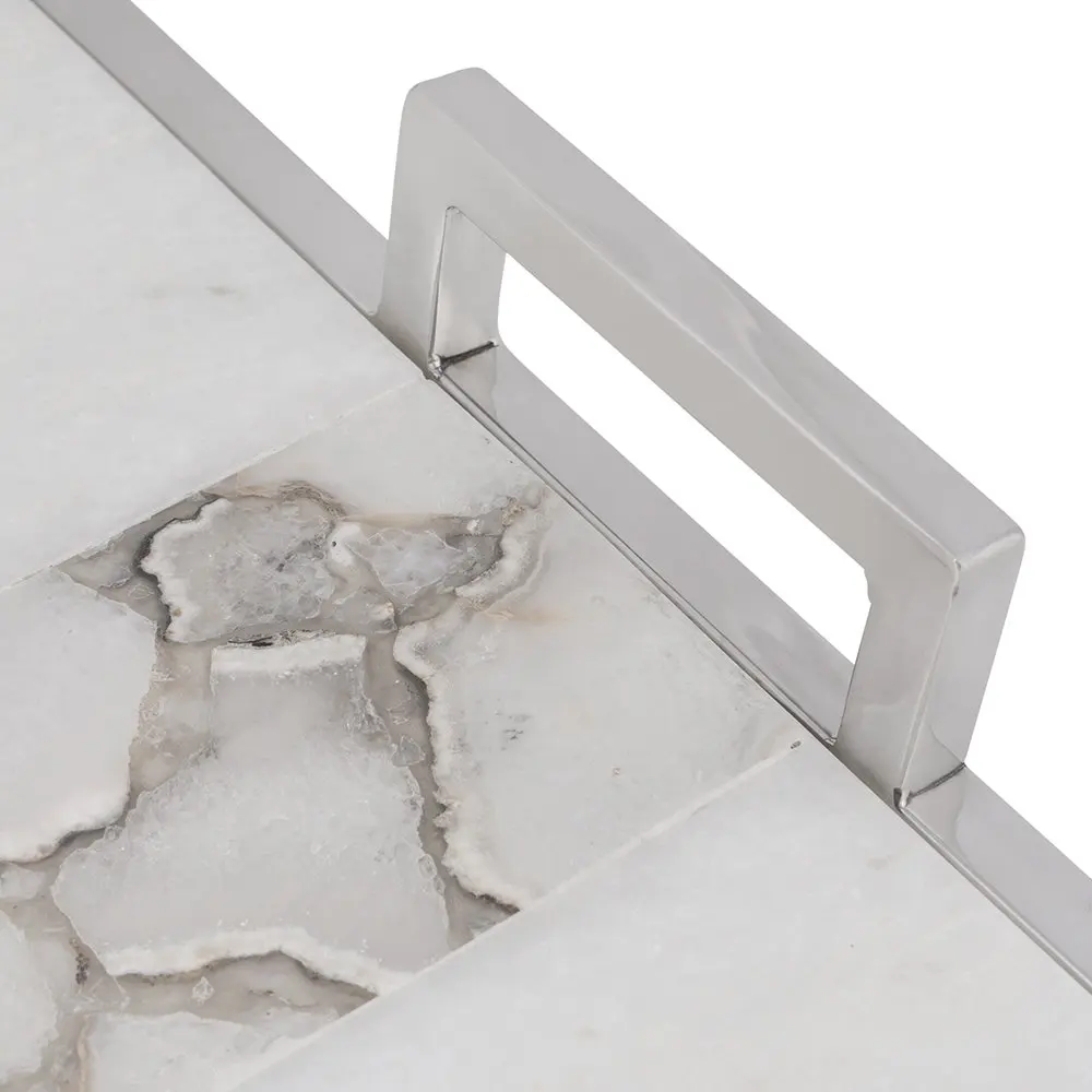 Agate Stripe Tray with Handles